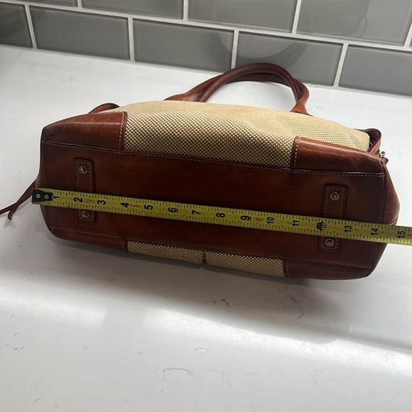 Dooney Bourke Tote Satchel Handbag Purse Weave Vintage RARE Tweed Leather - Picture 10 of 15